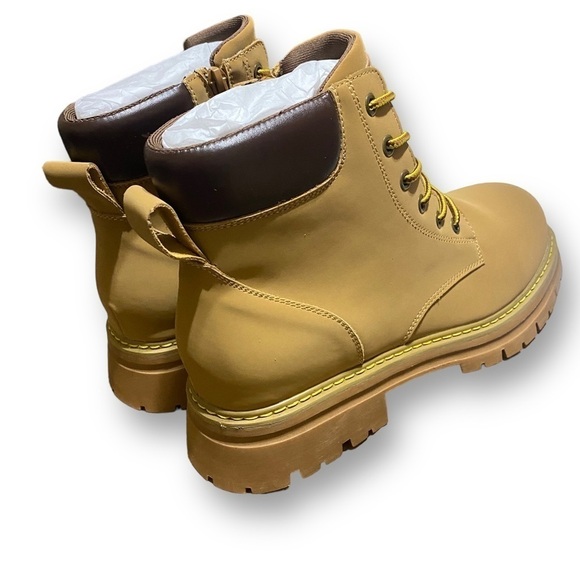 Women’s Leather Platform Lug Boots Hiking Trekking Women’s Size 10 Wheat… - Picture 3 of 13